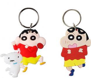 AVI DoubleSided Crayon Shinchan with Dog design Combopack Key Chain
