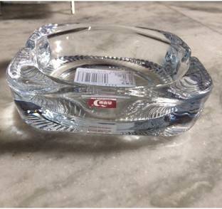 Planet 786 Vintage Square Glass ashtray for Cigar/Cigarette | Clear Glass Ashtray