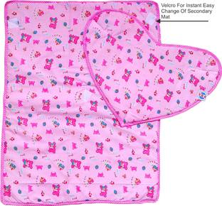 V.B.K Baby Care Combo Of All In One Complete Baby Hygiene Solution, Baby Bed Urine Protector Sheets, One Main Whole Sheet + 3 Heart Shape Urine Area Changing Sheet With Velcro, 12 Piece Of Nappy (Cotton Material), All Washable