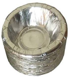 Lakshya Industries Paper Dessert Bowl silver Paper Dona 4.5 inch - Pack of 100 Disposable