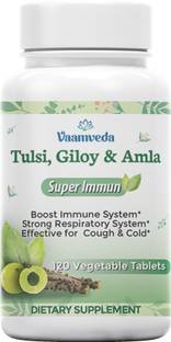 Vaamveda Tulsi Giloy & Amla Immunity Booster Tablets , Cures Cough & Cold, Stronger Respiratory System