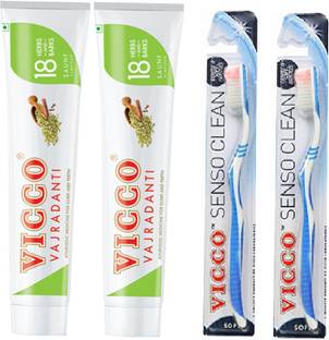 VICCO VAJRADANTI PAST IN SAUNF FLAVOUR 160G (2PC) & BRUSH (2PC)