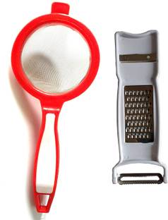 NOHUNT Kitchen Strainer Unbreakable Plastic Handle & 3 in 1 Multi-Functional Fruit Slicer Shredder Cutter Grater & Peeler (Each 1) Kitchen Tool Set