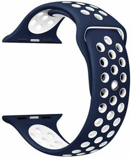 Slugabed Soft Silicone Sport 38mm/40mm Blue and White Air Hole Smart Watch Strap