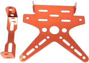 TRP Traders ORANGE Universal Motorcycle number license plate adjustable aluminum alloy holder mount bracket (TAIL TIDY)Motorcycle Bike Frame CNC Adjustable Angle License Number Plate Frame Holder Tail Tidy Bike Number Plate