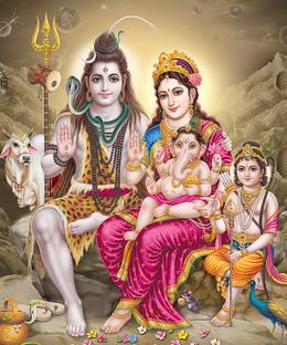 Lord Shiva Family Wall Poster | Lord Shivaji HD Poster for room decor Photographic Paper