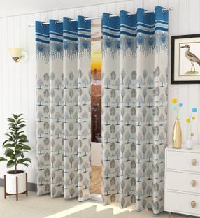 LaVichitra 213.5 cm (7 ft) Jacquard Room Darkening Door Curtain (Pack Of 2)