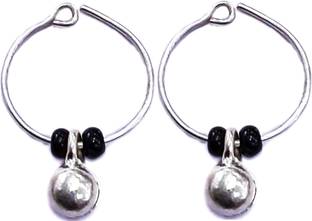 ABHISHEK FASHION Spinel Silver Plated Silver Nose Ring Set