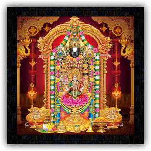 Poster N Frames framed poster of Tirupati Balaji - Lord Venkateswara 20850 Digital Reprint 14 inch x 14 inch Painting