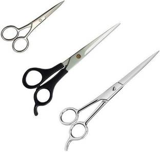 Tifurko Professional Saloon Barber Hair, Beard, Mustache Cutting Trimming Styling Scissors For Personal And Home Use for Men and Women Pack of 3 Scissors