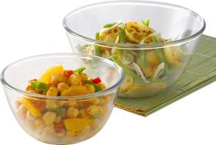 BOROSIL Glass Mixing Bowl Mixing Bowl Sets-1.3 L +1.7 L