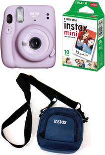 FUJIFILM Instax Mini 11 Purple with Pouch and 10 Shot film Instant Camera