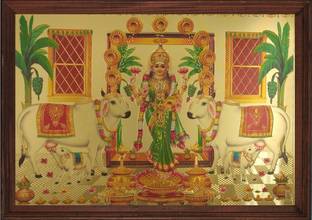 SAI BALAJI ACRALICS lakshmi photo with frame Digital Reprint 13.16 inch x 8.16 inch Painting