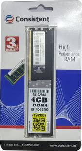 Consistent 19200 DDR4 4 GB (Single Channel) PC (DESKTOP 4GB DDR4, RAM PC4 2400)