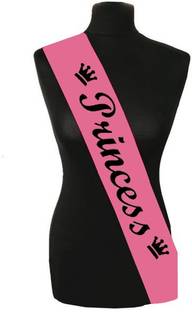 ME&YOU Princess Printed Sash for Daughter on her Birthday, Party celebration ( Pink)