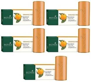 BIOTIQUE Pack of 5 Bio Orange Peel Revitalizing Body Soap, 150g ( For All Skin Types )