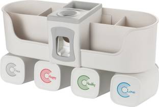 Red Square Plastic Toothbrush Holder