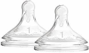 Dr. Brown's Level 1 Wide-Neck Silicone Options+ Nipple, 2-Pack New Born Flow Nipple