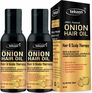 tekzon Pure ONION Herbal Hair Oil - Blend of 21 Natural Essential Oils For Hair Care (Pack of 2) Hair Oil