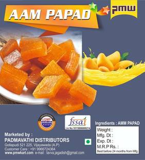 PMW Grade A Quality - Aam Papad - Mango Jelly - Mango Bar - 1 Kilo sweet Jelly Candy