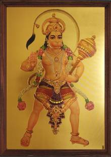 SAI BALAJI ACRALICS Hanuman ji Digital Reprint 13.18 inch x 8.18 inch Painting