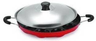 BIGWIN SMART Non-Stick 12 Cavity Appam Patra Side Handle with lid, Color Red Paniyarakkal with Lid (Aluminium, Non-stick) Paniarakkal with Lid 1 L capacity 24.3 cm diameter