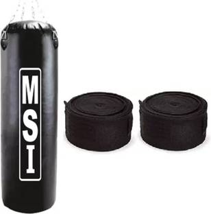 Monika Sports 3 Feet Unfilled Punching Bag With Pair of Boxing Handwrap लटकाने वाला बैग