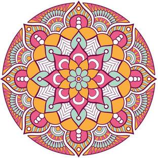 PANKSHRI ENTERPRISE Colorful Rangoli Paper Stickers-45678 Rangoli Stencil