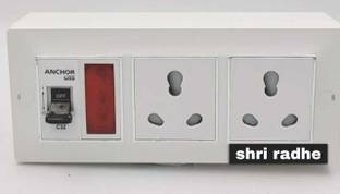 shri radhe bahul Power Strip Extension Multi Outlet Board Fitted with 2 Anchor Sockets(15 Amp),1 Indicator,1 MCB with 4 Metre Chord with 15 Amp Plug 2  Socket Extension Boards