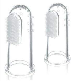 चू चू Silicon Base Soft Finger Toothbrush (Pack of 2) टीदर