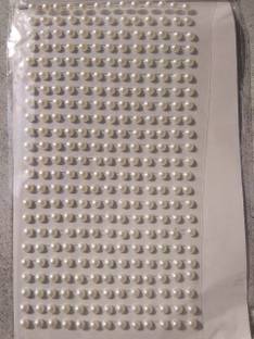 SHARMA BUSINESS White Pearl Shining Stone Crystal Studs for Art & Craft, Decoration, Project Work, School Work