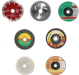 Sauran Blades for 4" Angle Grinder (GC,DC,Cut off, TCT, Flap, Marble,Whte wooven etc) Metal Cutter