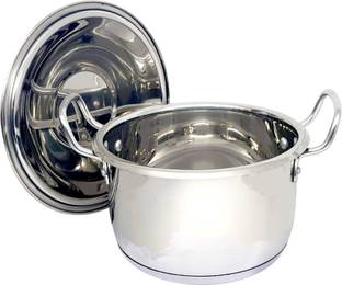 bartan hub Induction Bottom Pot/Patila/Bhagona With LId (2000 ml ) Pot 20 cm diameter 2 L capacity with Lid