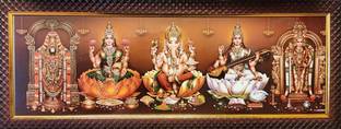 SAI BALAJI ACRALICS 5 god and goddess in a photo frame Religious Frame