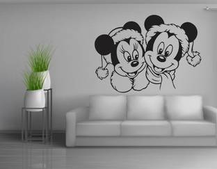 Jnm Decals 1 cm Mickey Mini Mouse Wall Sticker Jnm Mickey and mini mouse Wall Decal Sticker (pvc vinyl Sticker) Self Adhesive Sticker