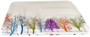 UPC Preimum Melamine Break Resistant Serving Tray Set Flora Shape Modern Designs(Set of 3 - S, M, L) Tray