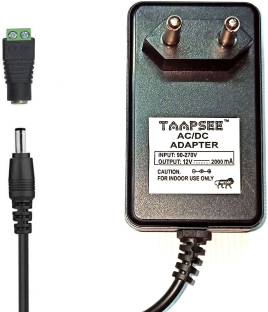 TAAPSEE SMPS Power Adapter 12 V 2A DC (2.5mm Pin) with 5.5/2.1 DC Female Barrel Connector to Screw Adapter Worldwide Adaptor