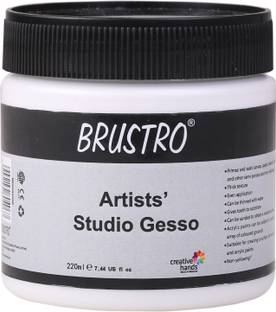 BRuSTRO Studio Gesso White 220ml White Gesso for Oil Painting, Canvas, Paint Formulations