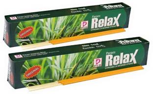 PARAM Relax 240 Citronella Incense Sticks Mosquito Repellent Agarbatti - Herbal and Natural (Pack of 2 Boxes x 12 Pouches x 10 Sticks per Pouch= 240 Sticks) LEMON GRASS, CITRONELLA, CAMPHOR