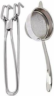 TACHI tainless Steel Pakkad Lifter and Tea Strainer Set Kitchen Tool Set