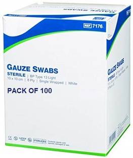 Agarwals Gauze Swabs Sterile 10cm * 10cm(Pack Of 100) Gauze Medical Dressing