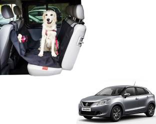 WolkomHome Waterproof Car Hammock Rear Seat Cover for Pets - 55 x 56 Inches, Black with two pockets for Maruti Suzuki Baleno 2015 Hammock Pet Seat Cover