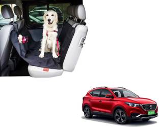 WolkomHome Waterproof Car Hammock Rear Seat Cover for Pets - 55 x 56 Inches, Black with two pockets for mg-zs-ev Hammock Pet Seat Cover