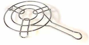 Super HK Stainless Steel Hand Grill Steel Stand Roasting net Cooling Rack (Round Shape) 2 kg Roaster