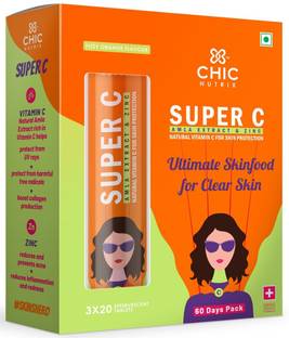 Chicnutrix Super C - Vitamin C Effervescent - 1000mg Amla, Zinc - Immunity & Skin Protection