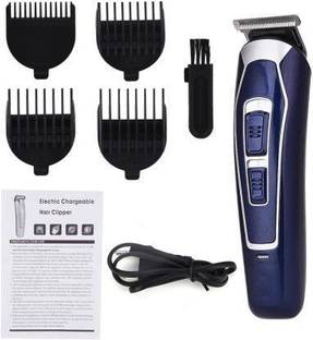 Geemy GM-6115-BLU Trimmer Hair Cutting Machine Clipper Shaver Barber & Saloon Choice Beard Moustach Runtime: 45 min NKZ Body Groomer for Men & Women (Blue) Trimmer 45 min  Runtime 4 Length Settings