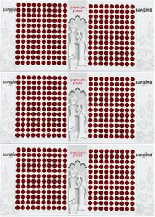 SUNAINA Premium Plaza Maroon Outline Size -3 Bindis for Women FOREHEAD Maroon Bindis