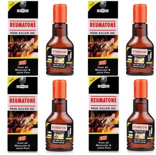 HAPDCO Reumatone Pain Killer Oil Pack of 4 ( Each of 60 ml) Liquid