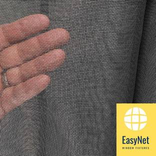 Easynet Fibre Adults Washable 4Ft x 5Ft 120GSM PVC coated FibreGlass Mosquito mesh for windows, Stitched, GREY Mosquito Net