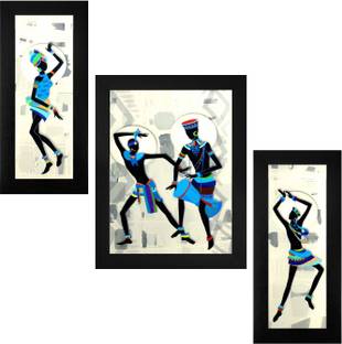 Indianara SET OF 3 MODERN ART (2571) Digital Reprint 13 inch x 10.2 inch Painting